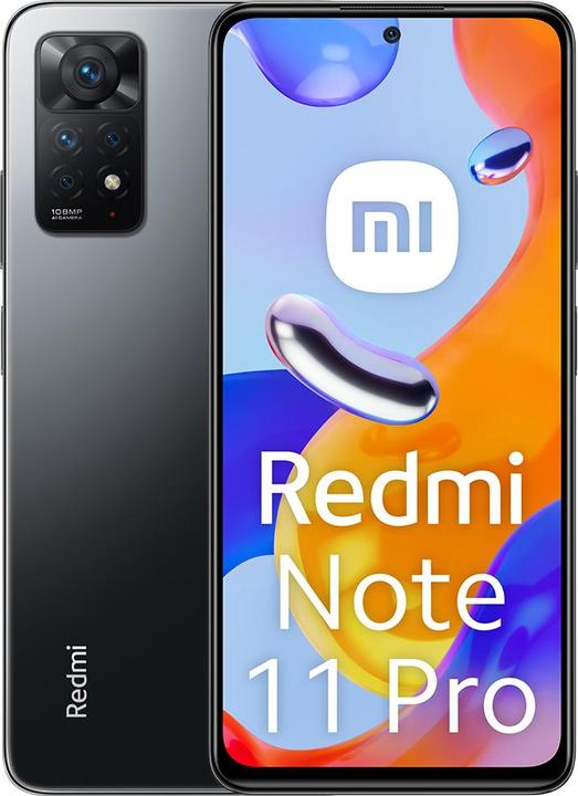 Produktbild Xiaomi Redmi Note 11 Pro (128 GB, Graphite gray, 6.67", Hybrid Dual SIM, 108 Mpx, 4G)