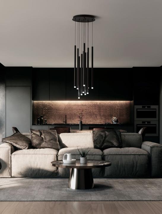 Actual product image Nova Luce DANDIA LED pendant light black 69W warm white 72x40,5cm dimmable 9540204