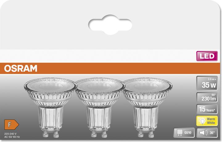 Actual product image Osram Led Star Par16 (GU10, 2.60 W, 230 lm, 3 x, F)