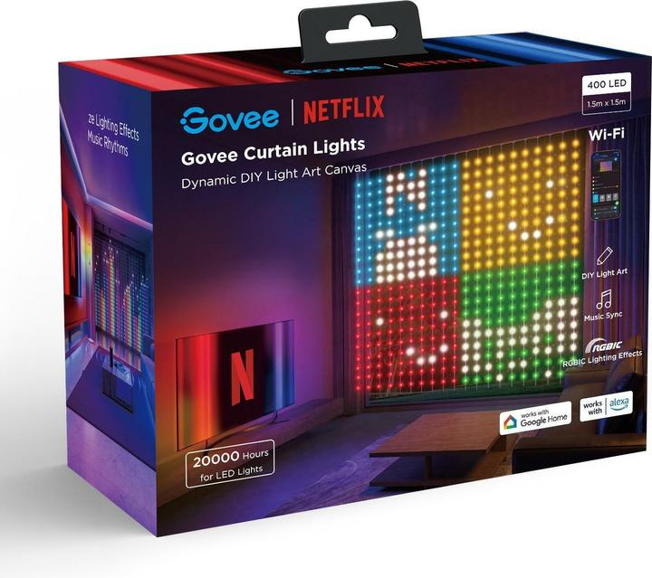 Produktbild Govee Curtain Lights (RGBIC, 150 cm, Outdoor)