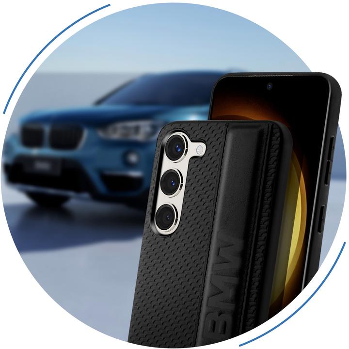 Image du produit BMW BMHCS23S22RDPK S23 S911 czarny/black hardcase Leather Textured & Stripe (Samsung Galaxy S23)