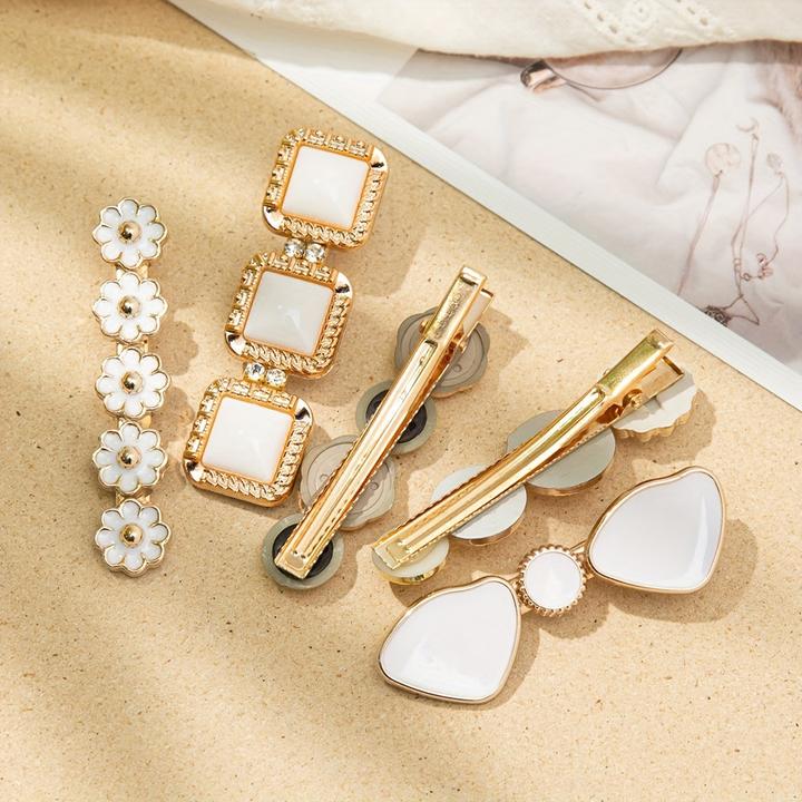 Produktbild Activity Board 5pcs Elegante Haar Seite Clips Faux Perle Dekorative Haar Pony Clips Strass Pony Clips Trendy (5 Stk.)