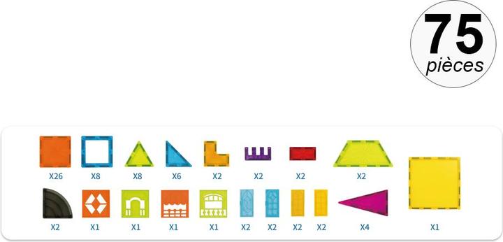 Actual product image VR Shinecon Magnetic construction kit, 75-piece set - Imagine L Multicoloured
