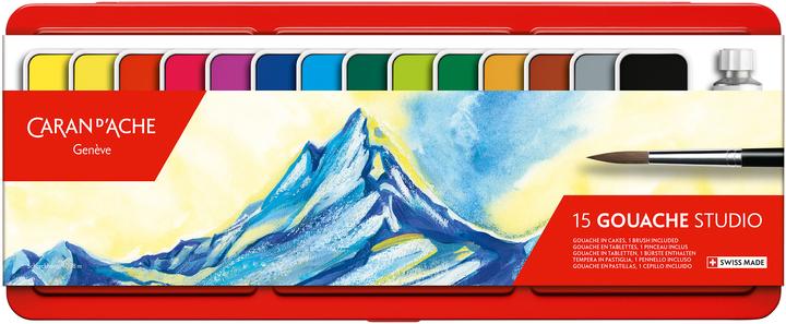 Caran d'Ache Gouache Studio Tabletten Metallschachtel (Mehrfarbig, Grün, Lindgrün)