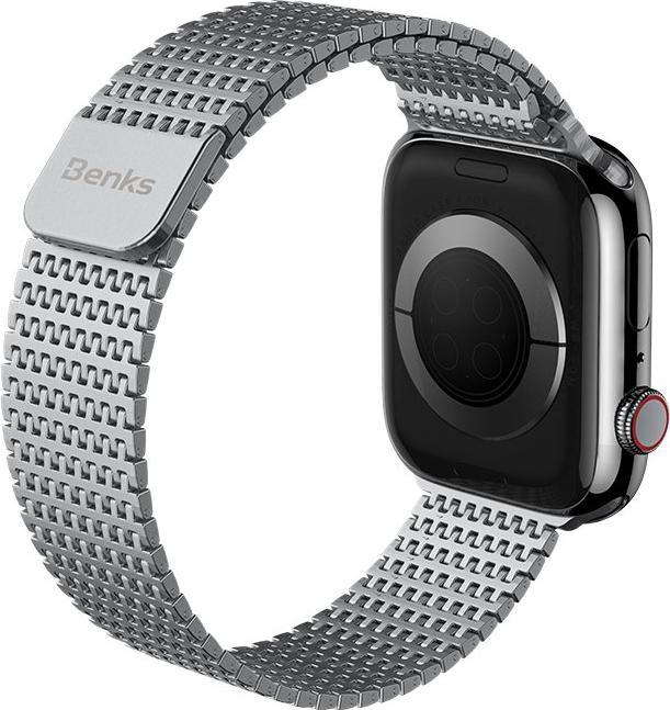 Immagine prodotto Benks Fascia magnetica per Apple Watch in metallo da 38/40/41 mm (41 mm, 38 mm, 40 mm, Acciaio)