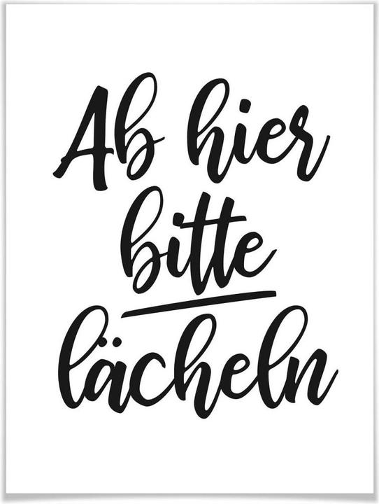 Produktbild Trenddeko Ab hier bitte lächeln (50 x 60 cm)