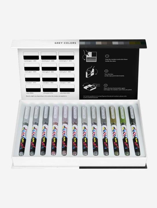 Actual product image Karin PIGMENT DECO BRUSH - Brush Marker (Green, Grey, 12 x)