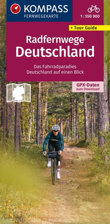 Produktbild Radfernwegekarte Deutschland 1:550.000