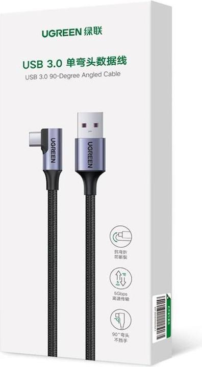 Immagine prodotto Ugreen Cavo angolare da USB a USB-C US385, 3A, 1m (nero) (1 m, USB 3.0)