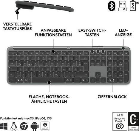 Immagine prodotto Logitech Signature Slim Combo MK950 (CH, Senza fili)