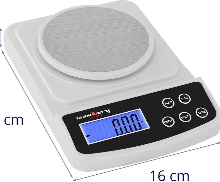 Produktbild Steinberg Präzisionswaage Feinwaage Digitalwaage Goldwaage Laborwaage 500 g / 0,01 g LCD