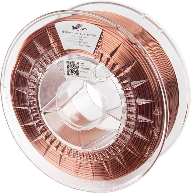 Actual product image Filament PLA SILK spicy copper 1.0kg 1.75mm (PLA, 1.75 mm, 1000 g, Brown)
