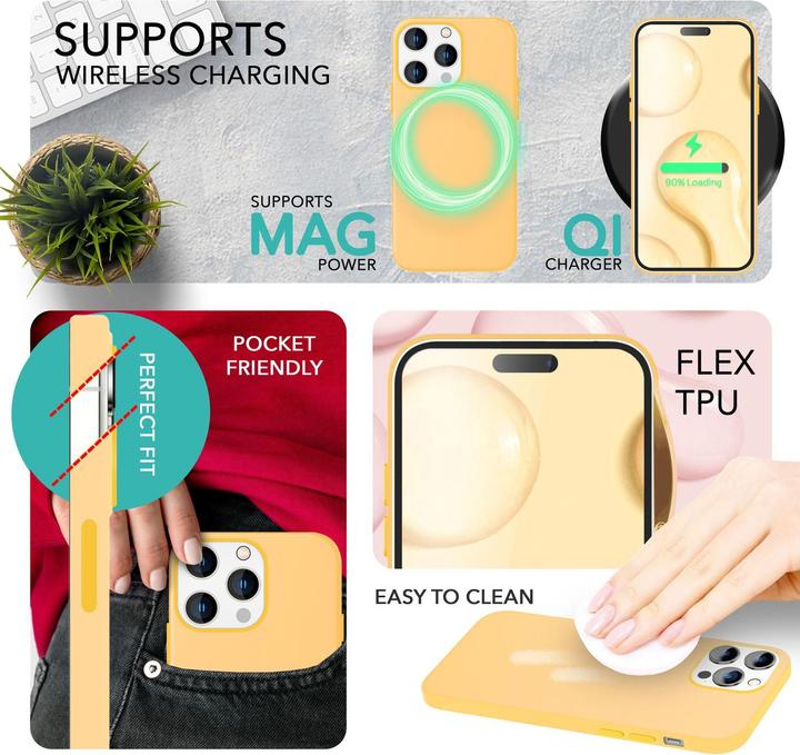Produktbild Nalia Liquid Silikon Hülle mit MagSafe Funktion & 2x Display Schutzglas (Apple iPhone 14 Pro)