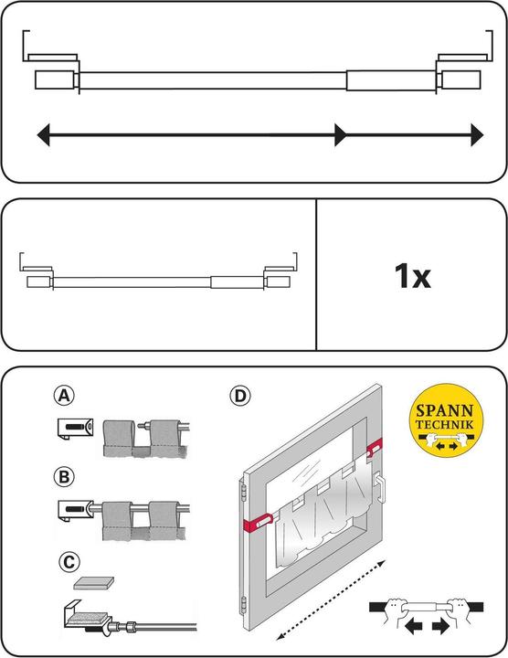 Image du produit Gardinia Civière de tension 60 - 90 cm, argentée