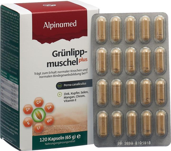 Actual product image Alpinamed Green-lipped mussel (120 Piece, Capsules, 140 g)