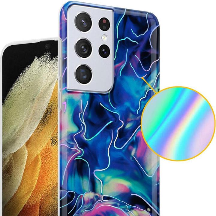 Actual product image Cadorabo IMD TPU Colorful Marble Cover (Samsung Galaxy S21 Ultra)