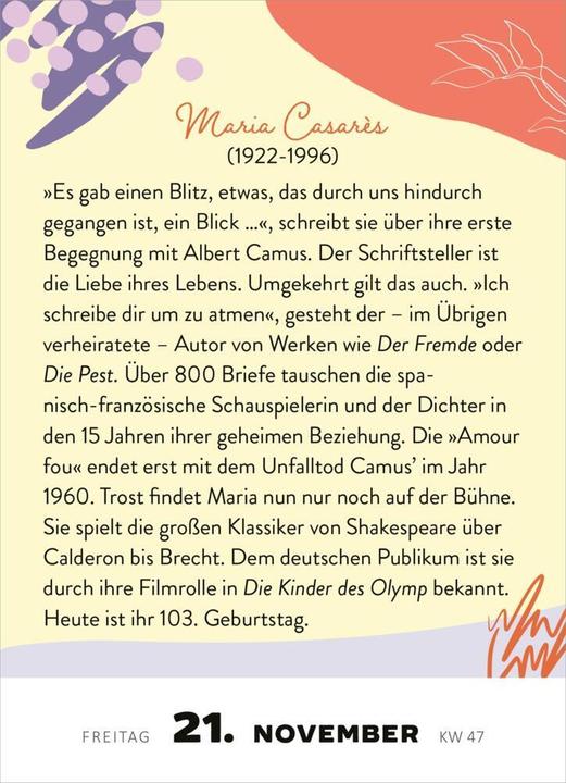 Actual product image Tear-Off Calendar Smart Women 1t/S (10 x 14 cm, Hardcover, German)