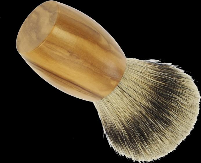 Immagine prodotto Pennello da barba, legno d'ulivo, puro tasso, punta d'argento, Ø 21,5 mm (Pennello da barba)