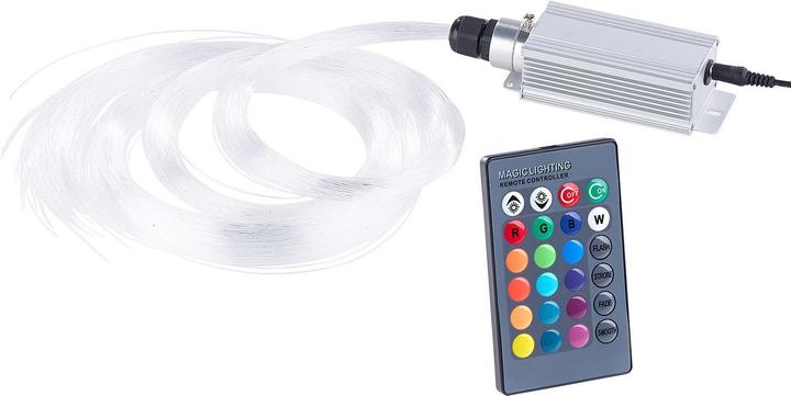 Produktbild Lunartec Glasfaser-RGB-LED-Sternenhimmel mit Fernbedienung und 100 Lichtfasern (LED)