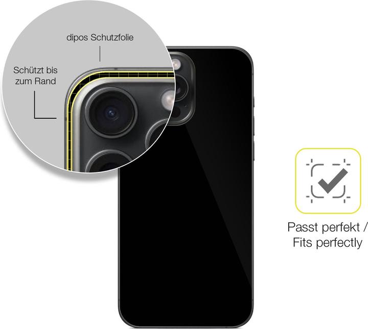 Image du produit Dipos Film de Protection d’écran Full-Cover 3D (1 pièce(s), Apple iPhone 15 Pro Max)