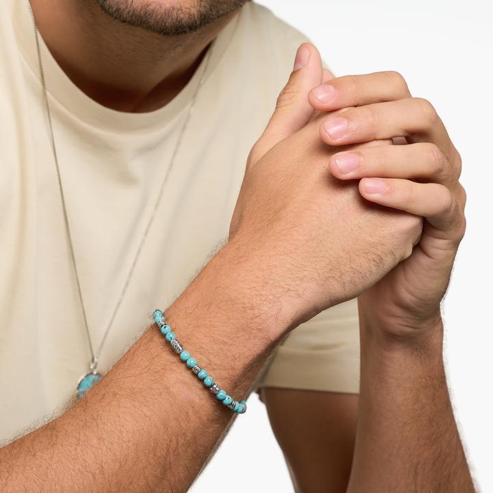 Immagine prodotto Thomas Sabo Bracciale talismano turchese (15.50 cm, Annerito, Argento 925)