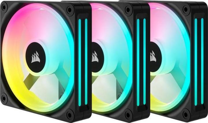 Actual product image Corsair iCUE LINK QX120 RGB 120 mm PWM fan (black, starter kit) (120 mm, 3 x)