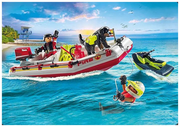 Image du produit Playmobil Bateau de pompiers avec Aqua Scooter (71464)