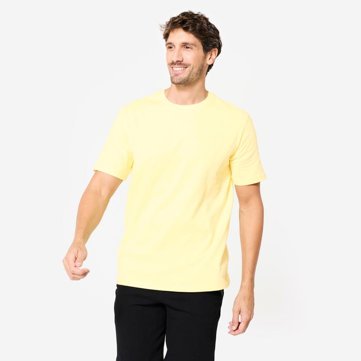 Actual product image Domyos Men's breathable T-shirt - pastel yellow (XL)