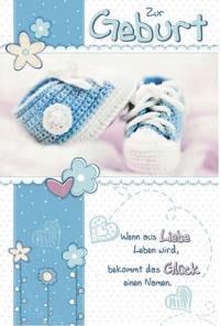 Actual product image Hilpert Greeting cards birth blue shoes (1 pcs.)