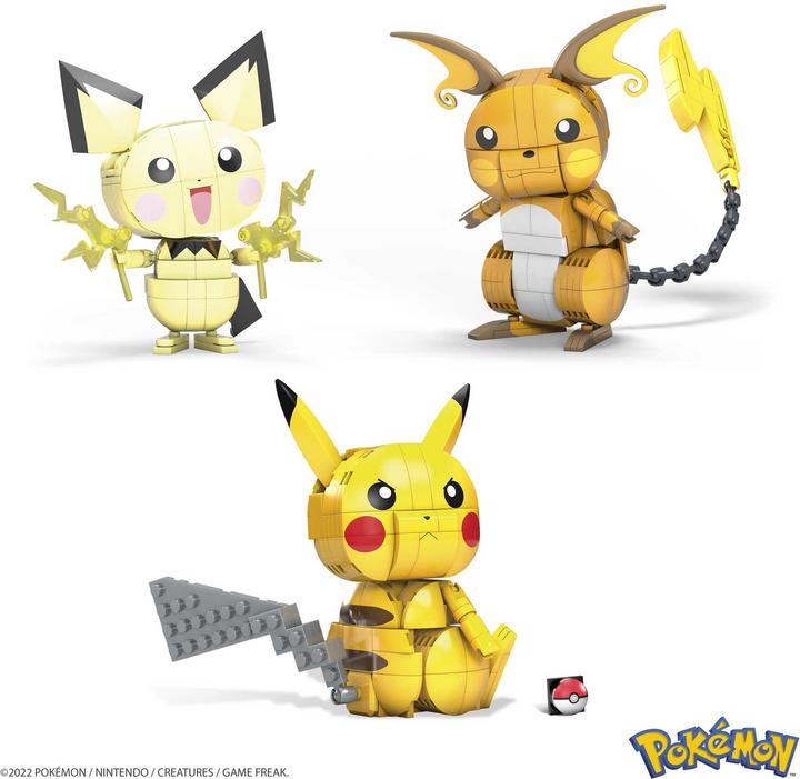 Produktbild Mega Construx Pokémon Trio (Pichu, Pikachu, Raichu)
