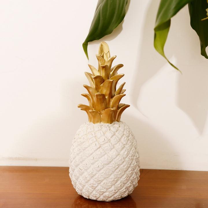 Image du produit Cbx Ananas Décoration Blanc Or 18cm