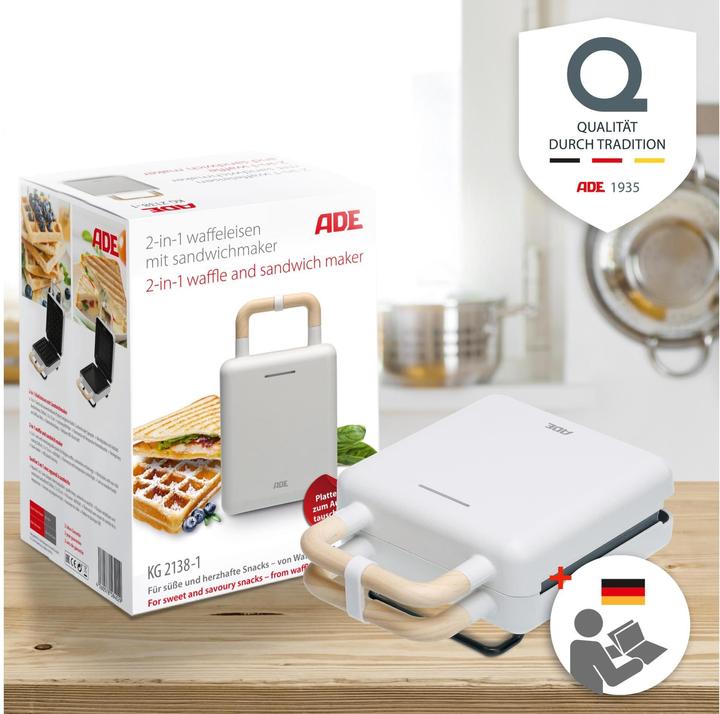 Actual product image ADE Waffle Iron White