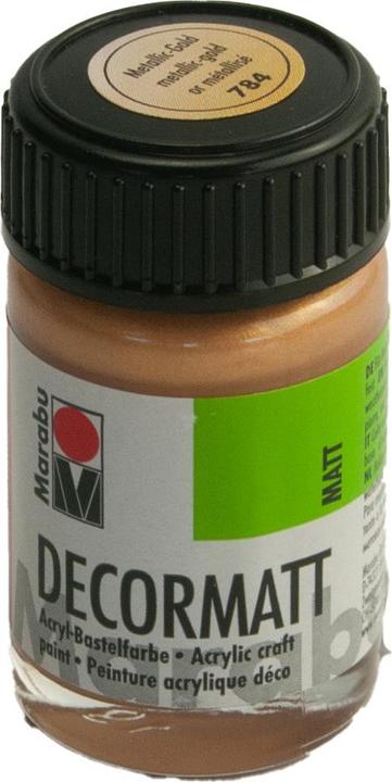 Actual product image Marabu Decormatt acrylic 15 ml in a jar metallic gold (Metallic Gold)
