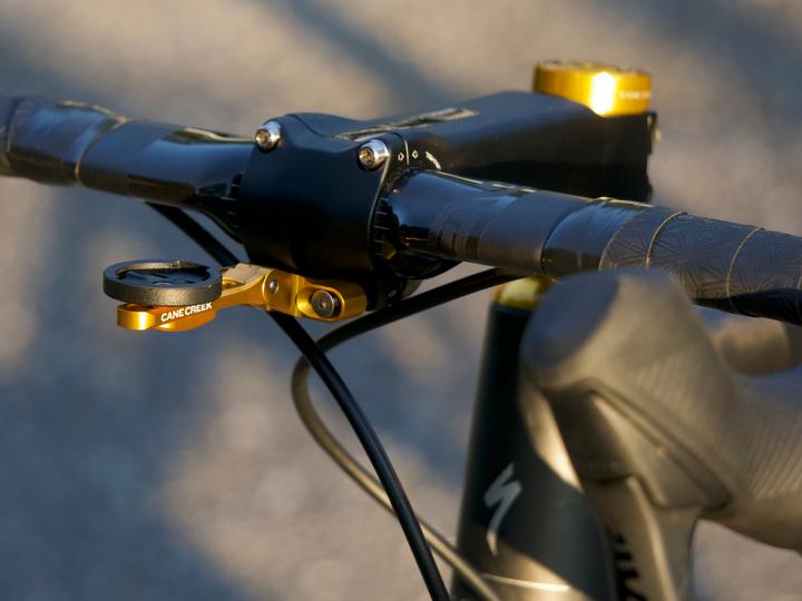 Actual product image Cane Creek Computer Mount for Garmin/Wahoo, gold