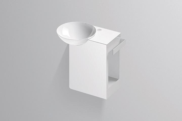 Alape Waschplatz WP.INSERT1, B:485mm, H:471mm, T:321mm, Schalenbecken weiss, Mulde links, mit Hahnlo