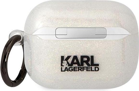 Actual product image Karl Lagerfeld KLAPHNKCTGT Airpods Pro cover transparent Gliter Karl&Choupette (Headphone sleeve)