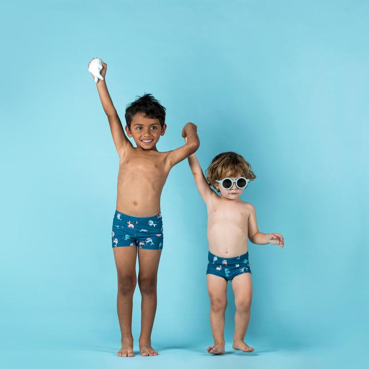 Immagine prodotto Nabaiji Costume da bagno boxer bambino/bambina - balena blu scuro (86, 85 C)