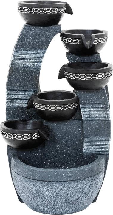 Actual product image Uniprodo Garden Fountain - 5 bowls on wall ensemble - LED lighting - 12 W
