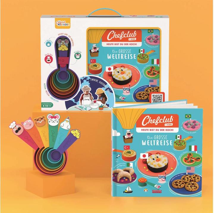 Actual product image Chefclub Baking set book 'The great world tour' with the measuring cups