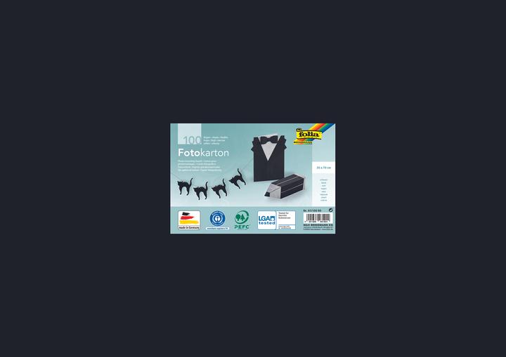 Produktbild Folia Fotokarton, 50x70cm, 100 Bogen, schwarz (270 g/m², 100 x)