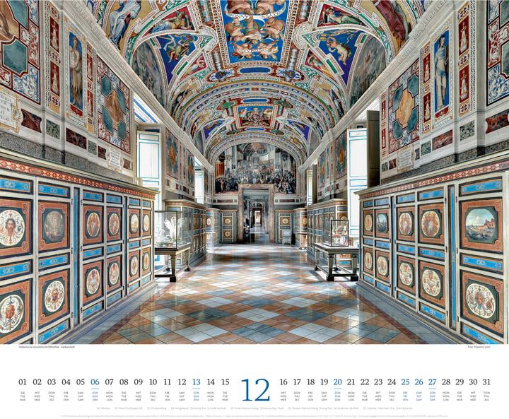 Actual product image Welt der Bücher - Bibliotheken-Kalender 2026 (54 x 48 cm, Hardcover, English, French, German)
