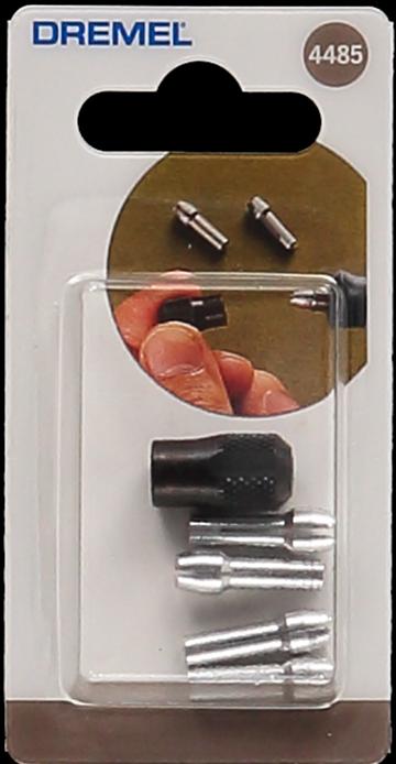 Actual product image Dremel Collet set (clamping nut, collets 0.8 / 1.6 / 2.4 / 3.2 mm) (5 pieces)