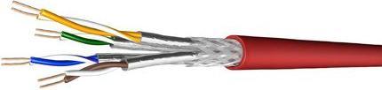 Produktbild Draka Industrie-Patchkabel UC900 SS27 PUR, Cat. 7, S/FTP (PiMF), rot, 100 m Ring (CAT6, 100 m)