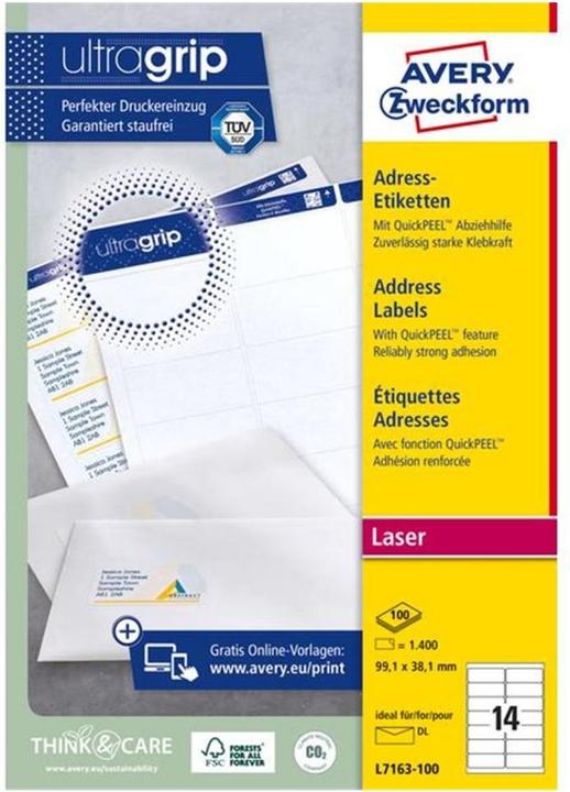 Actual product image Avery Etiquettes d'adresses ultragrip