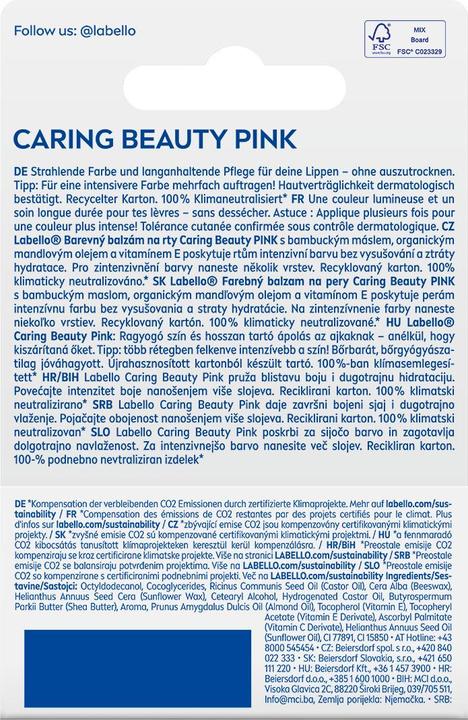 Actual product image Labello Caring Beauty Pink Stick 4.8 g (Care pencil, 5.50 ml)