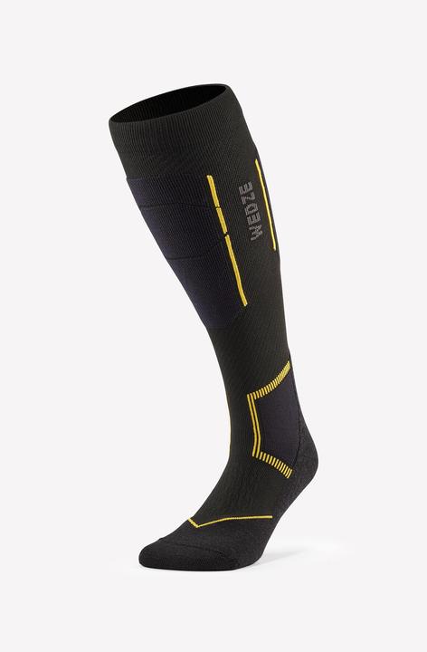 Image du produit Wedze Chaussettes de ski adultes laine mérinos - 500 noir/jaune (38, 40)
