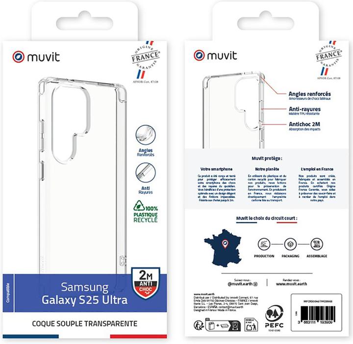 Produktbild Muvit France Coque Transparente Recyclee Samsung Galaxy S25 Ultra (Samsung Galaxy S25 Ultra)