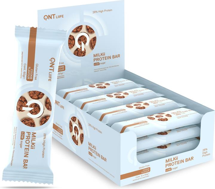 Produktbild QNT Milkii Protein Bar 12x60g (Cookie, 12 Stk., 720 g)