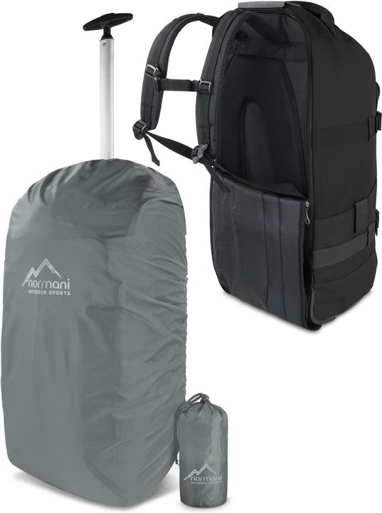 Produktbild Normani Reisetasche mit Rucksackfunktion 90L mit Regenüberzug Schwarz (90 l, L (90 - 115l))