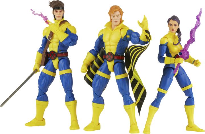 Actual product image Hasbro X-Men 60th Anniversary Marvel Legends pack 3 figurines Gambit, Marvel's Banshee, Psylocke 15 cm